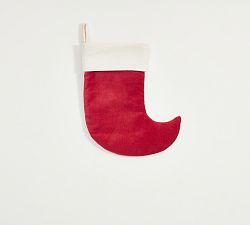 Open Box: Classic Velvet Stocking, Mini "Boot", Red With Ivory Cuff