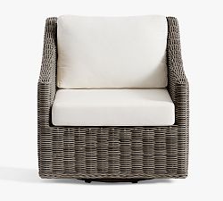 Open Box: Huntington Slim Slope Arm Swivel Outdoor Lounge Chair with Cushion - Gray