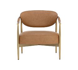 Open Box: Marquette Lounge Armchair - Faux Leather, Cognac
