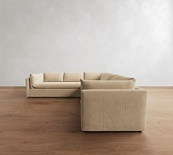 Palmetto Leather 3-Piece L-Shaped Sectional (116")