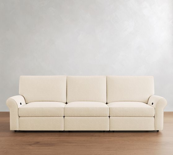 PB Comfort Roll Arm Power Reclining Storage Sofa (85"-145") by Pottery Barn
