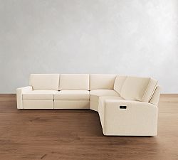 PB Comfort Square Arm Power Reclining Reversible Wedge Sectional (119"-133")