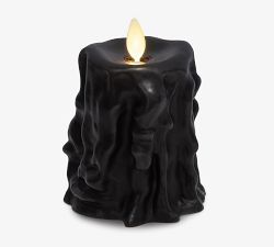 Premium Flickering Flameless Black Dripping Wax Candle