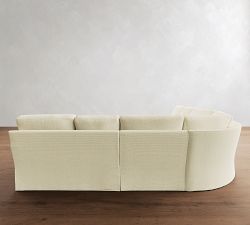Buchanan Modern Square Arm Slipcovered 5-Piece Curved Wedge Sectional (162")