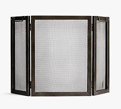 Open Box: Indoor/Outdoor Industrial Fireplace 3-Panel Screen, 48" - Dark Bronze