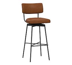 Open Box: Maison Leather Swivel Stool, Bar Stool, 31" - Signature Maple