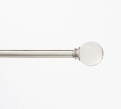 Open Box: Polished Nickel Glass Ball Finial - Set of 2