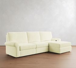 PB Comfort Modern Roll Arm Power Reclining Chaise Sectional (117"-131")