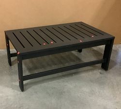 Open Box: Malibu Metal Rectangular Outdoor Coffee Table (45") - Black