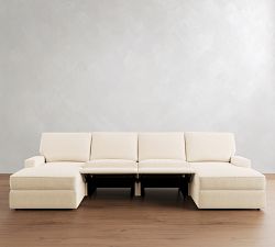 PB Comfort Square Arm Power Reclining Double Chaise Sectional (143"-171")