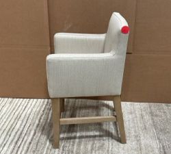 Open Box: Classic Upholstered Counter Stool (24") - Sunbrella Performance Herringbone Oatmeal, Seadrift