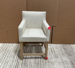 Open Box: Classic Upholstered Counter Stool (24") - Sunbrella Performance Herringbone Oatmeal, Seadrift