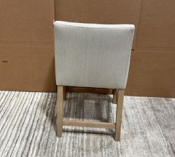 Open Box: Classic Upholstered Counter Stool (24") - Sunbrella Performance Herringbone Oatmeal, Seadrift
