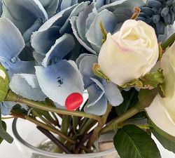 Open Box: Faux Hydrangea &amp; Rose Mixed Blueberry Composed Arrangement