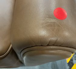 Open Box: Irving Roll Leather Grand Swivel Recliner without Nailheads - Signature Maple