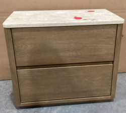 Open Box: Kona Travertine Nightstand (26") - Woodland Brown