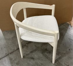 Open Box: Laguna Dining Chair - Performance Boucle Oatmeal, Sand Dune Finish