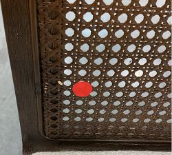 Open Box: Monty Cane Dining Chair - Performance Boucle Oatmeal, Vintage Amber