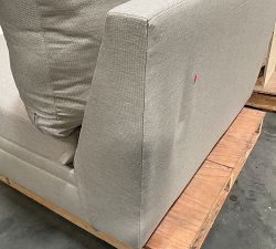 Open Box: Pearce Modern Square Arm Upholstered Wedge - Performance Textured Weave Sand, Espresso