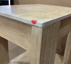 Open Box: Travertine Square Side Table (21") - Fog
