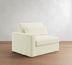 Open Box: Westwood Square Arm Deep Seat Slipcovered Left Armchair - Performance Slub Weave White
