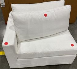 Open Box: Westwood Square Arm Deep Seat Slipcovered Left Armchair - Performance Slub Weave White