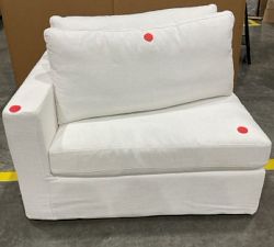 Open Box: Westwood Square Arm Deep Seat Slipcovered Left Armchair - Performance Slub Weave White