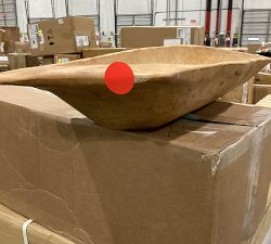 Open Box: Wooden Decorative Dough Bowl Tray - Natural