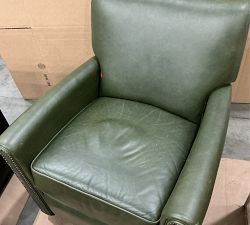 Open Box: Irving Roll Arm Grand Swivel Recliner with Nailheads - Vintage Hunter