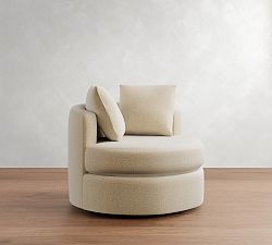 Open Box: Balboa Swivel Armchair (40"), Poly Fill - Performance Everydaylinen™ Oatmeal