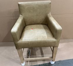 Open Box: Classic Leather Counter Height Stool (24") - Legacy Taupe, Seadrift Legs