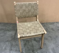 Open Box: Fenton Leather Dining Side Chair - Legacy Taupe, Seadrift Frame
