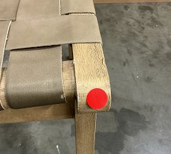 Open Box: Fenton Leather Dining Side Chair - Legacy Taupe, Seadrift Frame