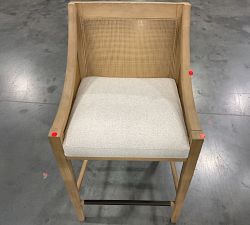 Open Box: Atwood Cane Counter Stool (26") - Performance Boucle Oatmeal, Seadrift