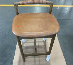 Open Box: Axel Leather Counter Stool (26") - Haven Tobacco