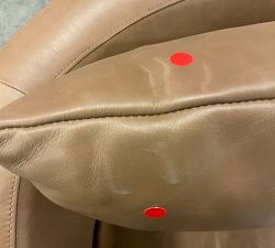 Open Box: Ayden Barrel Leather Swivel Armchair (32") - Churchfield Camel