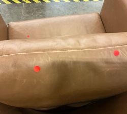 Open Box: Ayden Barrel Leather Swivel Armchair (32") - Churchfield Camel