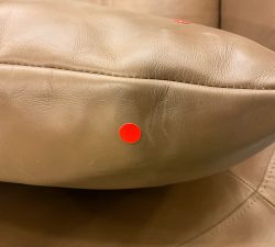 Open Box: Ayden Barrel Leather Swivel Armchair (32") - Churchfield Camel