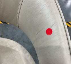 Open Box: Baldwin Leather Swivel Counter Stool (25") - Statesville Pebble, Seadrift