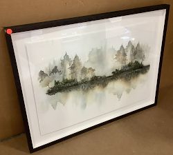 Open Box: Quietside Pines Framed Print #2 (44" x 34") - Black Frame
