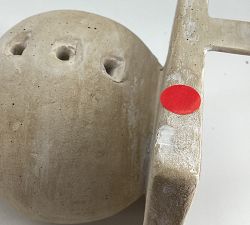 Open Box: Terracotta Snowman Stocking Holder - White