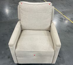 Open Box: Tyler Square Arm Swivel Glider Manual Recliner without Nailheads- Performance Textured Chenille Oatmeal