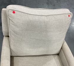 Open Box: Tyler Square Arm Swivel Glider Manual Recliner without Nailheads- Performance Textured Chenille Oatmeal