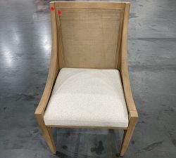 Open Box: Atwood Cane Dining Armchair - Performance Boucle Oatmeal, Seadrift