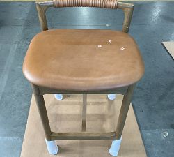 Open Box: Axel Leather Counter Stool (26") - Haven Tobacco