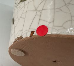 Open Box: Handcrafted Bird Print Cachepot, Large (10"D x 8"H)