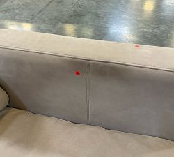 Open Box: Jake Leather Seadrift Wood Base Sofa (70"W, 40"D), Bench Cushion - Nubuck Sand