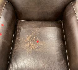 Open Box: Manhattan Roll Arm Leather Chair without Nailheads - Statesville Espresso