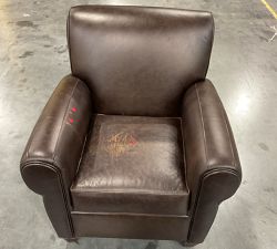 Open Box: Manhattan Roll Arm Leather Chair without Nailheads - Statesville Espresso