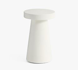 Open Box: Pomona Concrete Round Outdoor Side Table (12") - White